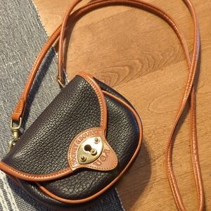 Vintage Dooney & Bourke Black and Brown Crossbody Bag